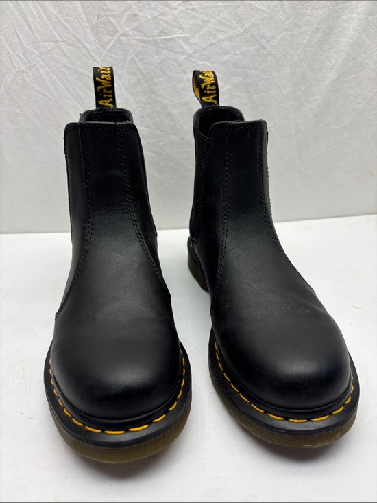 Dr. Martens Shoes - Dr. Martens Black Leather Chelsea Boots with Yellow Accents, SZ 9